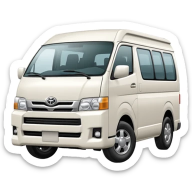 3D emoji of a Peruvian urban white toyota hiace sticker