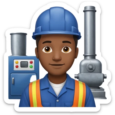 factory worker black man  sticker