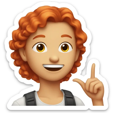 Red head blow kiss sticker