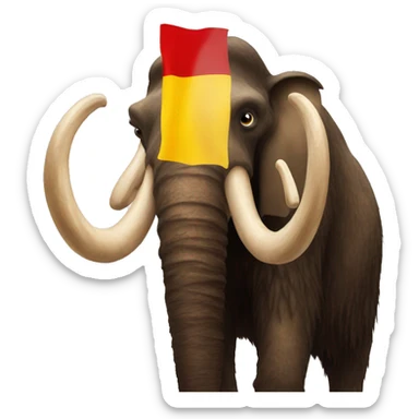 mammoth on the background of the German flag sticker