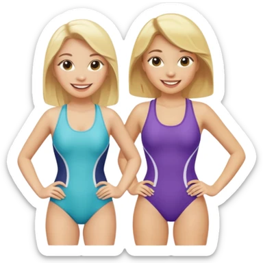 2 women light skin blonde hair with swinsuit sticker