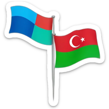 azerbaijan and turkish flag sticker