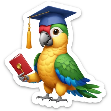 parrot graduate college sticker