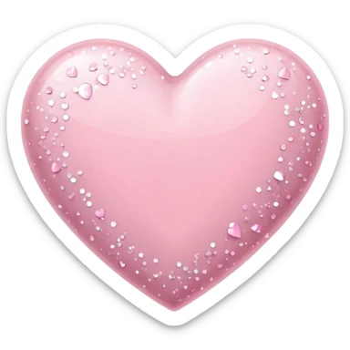 pastel pink heart and pastel pink sparkles sticker
