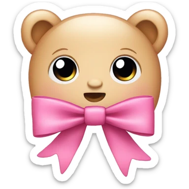 Cute pink bow emoji sticker