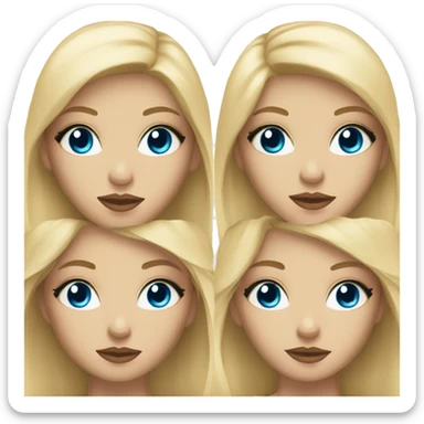 Blonde girl with blue eyes, and skinny , and with makeup  sticker