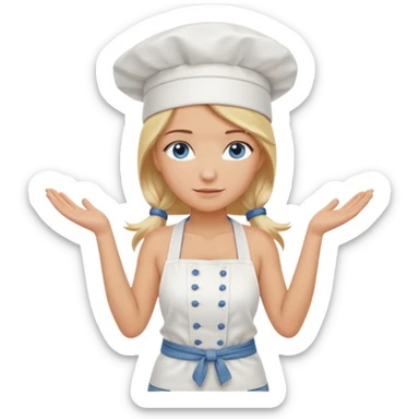 Sexy Full body  pretty
Long Blonde hair blue eyed female chef arms folded wearing tank top and denim shorts and chef hat arms folded sticker