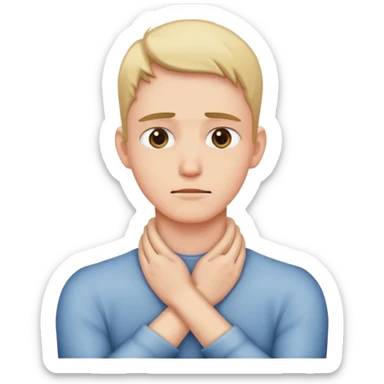 grabbing my neck cross armed sticker