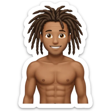 black man with dreads shirtless with abs sticker