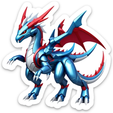 Futuristic Kyurem-reshiram-salamence-dialga-suicune-hybrid, full body sticker
