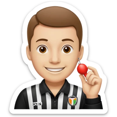 an instructor with a sports referee whistle sticker