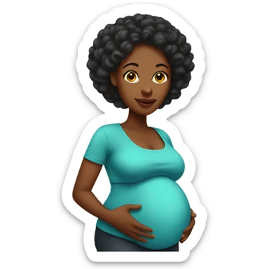 a black mom pregnant  sticker