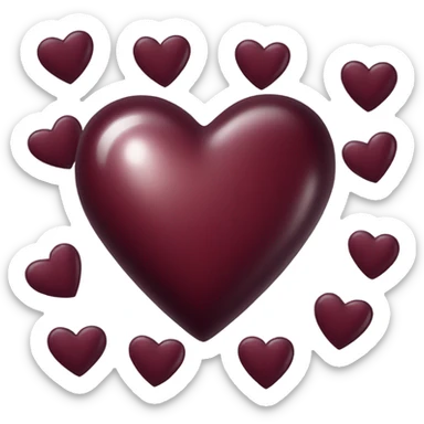 Burgandy heart sticker