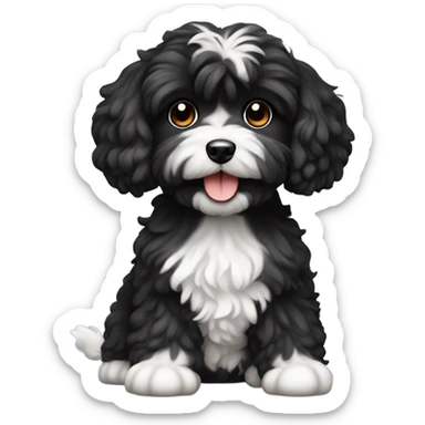 Black and white havapoo sticker