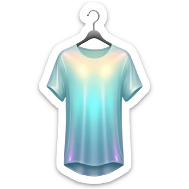 Ethereal floating orb with soft glow and minimal clothing hanger silhouette inside, masculine style energy, light waves radiating sticker