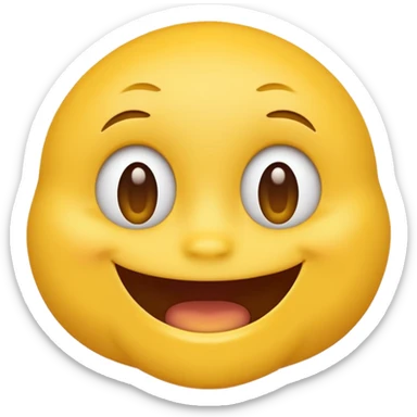 create an like yellow emoji that looks teally relaxed and smiles more on one site than another like one part of the mouth is wider up then the other. ONE part of the mouth should smile more then the other party sticker