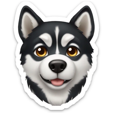 Black husky with white and brown fur and with heterochromia sticker