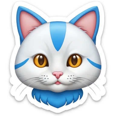 Tüylü ful beyaz Kedi sticker