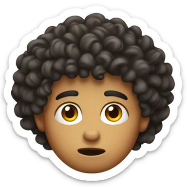 Confused curly head Hispanic boy sticker