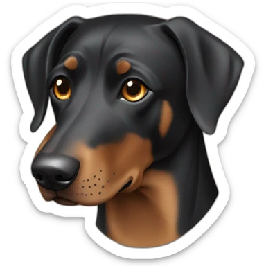 Black and tan beauceron german shorthaired pointer mix dog sticker