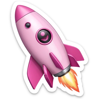 mix light pink dark pink and white girly phone rocket sticker
