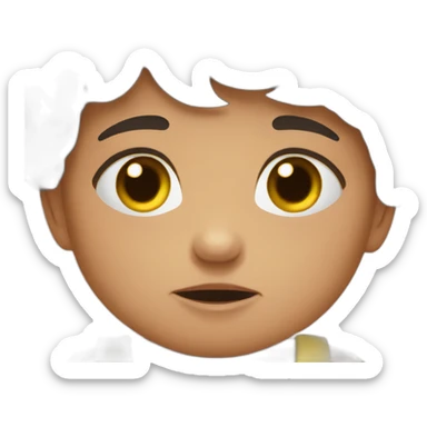 a baby girl, brune, crying because he is hungry sticker