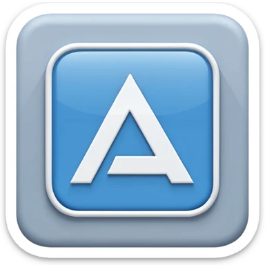 A flat vector emoji icon representing translation between Arabic and Spanish. Two overlapping squares: the front square is blue with a white letter 'A', the back square is light gray with the white Arabic letter 'ع' (Ain). Minimalist design, rounded corners, high quality, white background. sticker