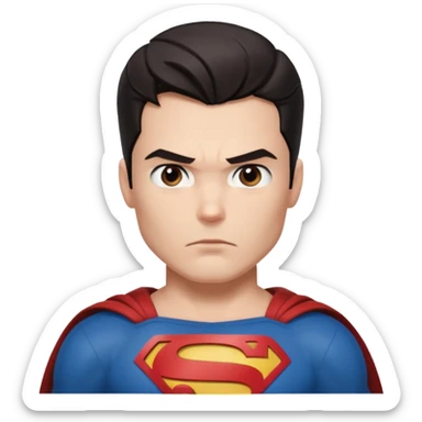 superman character face only younger sticker