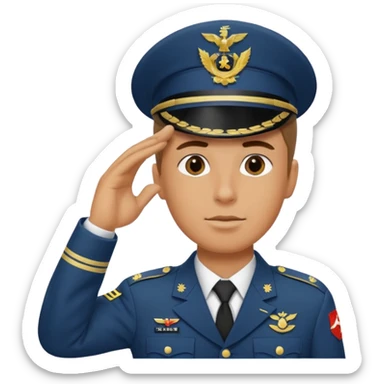 Soldat in uniform der salotiert und den Buchstaben S.A.S sticker