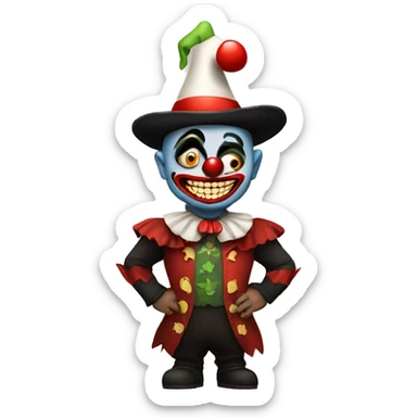 mitad payaso mitad demonio sticker