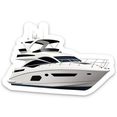 sea ray 500 yacht facing to the left on white background sticker