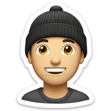 chinese guy with a beanie sticker