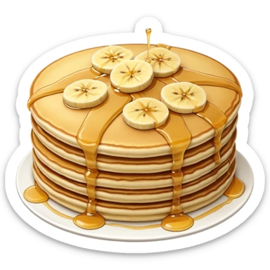 Pancakes with bananas on top sticker