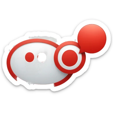 speech bubble (💬) and a red circle (🔴) to represent a notification, with the number "2" after it. sticker
