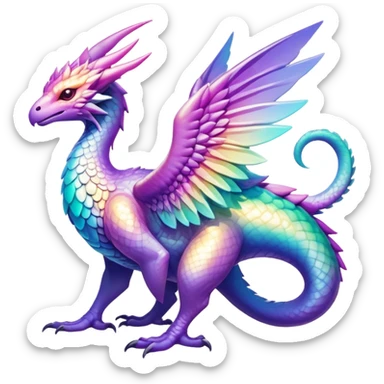 Epic divine legendary complex detailed iridescent gradients aesthetic-Fakémon-creature-scenery sticker