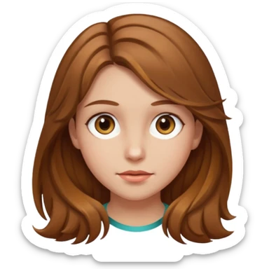 girl with light brown hair and hazel eyes, hair down sticker