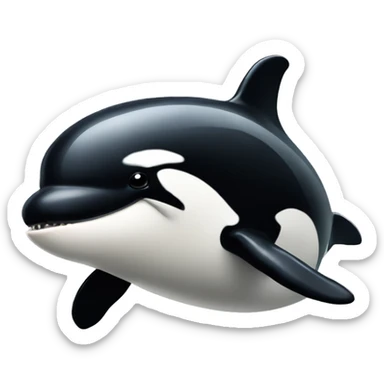 orca with closed zipper mouth sticker
