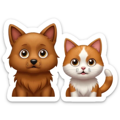 The dog and cat are afraid of fireworks sticker