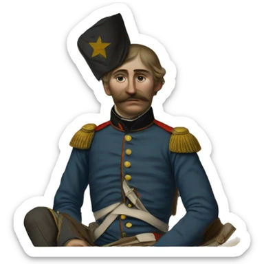 wounded French soldier in the Crimean War sticker