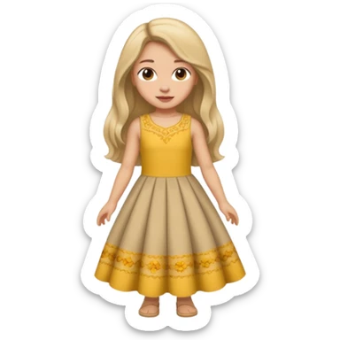 Girl curtsying with dress sticker