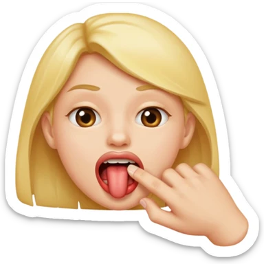 una boca mordiendo un dedo sticker