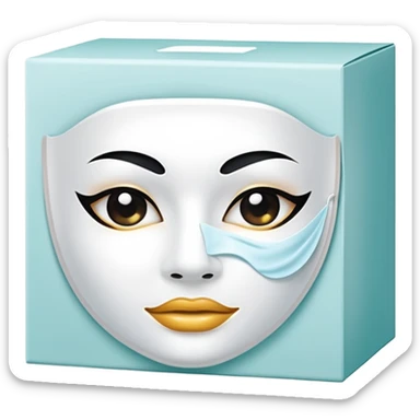 a beauty box of skincare white mask pack sticker