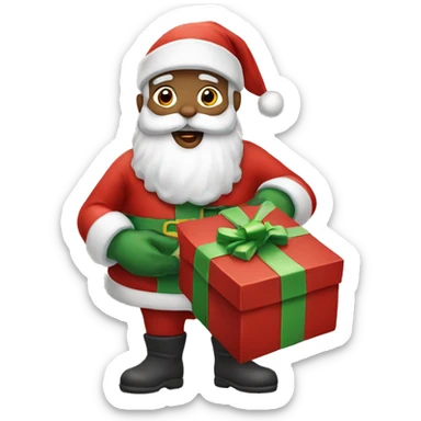 Santa Claus holding presents sticker