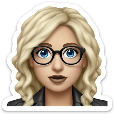 Hyper Realistic lady gaga rain on me blue eyes black glasses  sticker