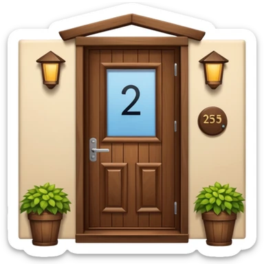 modern house door number wood sticker