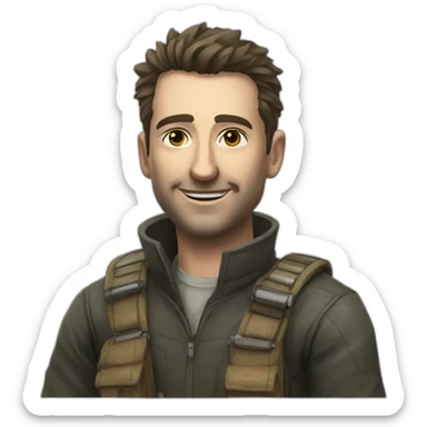 trader Sidorovich from STALKER game smiling  sticker