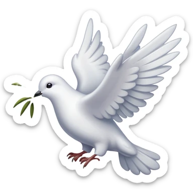 Dove of peace with olive branch and fireworks, May 9 sticker