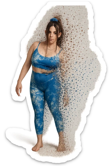 corpo come se si stesse sgretolando  sticker