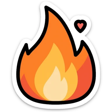 campfire with social elements, app icon sticker