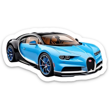 Bugatti Chiron - Bugatti (Model Year: 2022) (Iconic colour: Blue and black) sticker